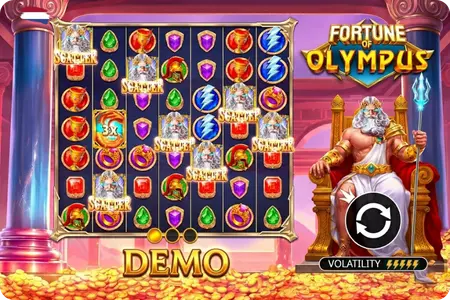 Fortune of Olympus demo grid met cluster mechaniek